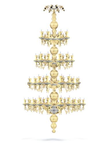 Панікадило бронзове з емаллю, 64 лампи, 80718