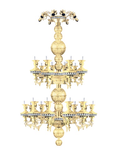 Панікадило бронзове з емаллю, 28 ламп, 80720